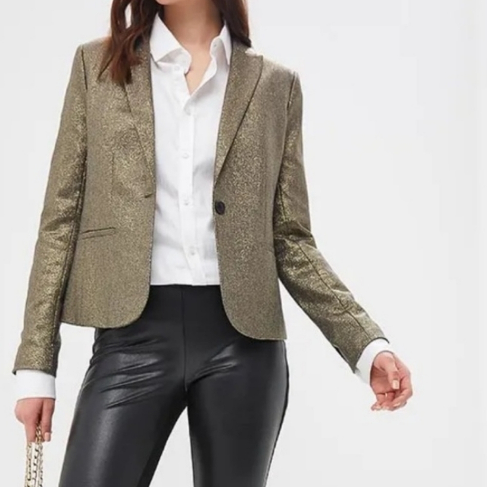 Banana Republic gold metallic jacket Blazer